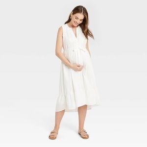 The Nines by HATCH Sleeveless Pinktuck Maternity Dress